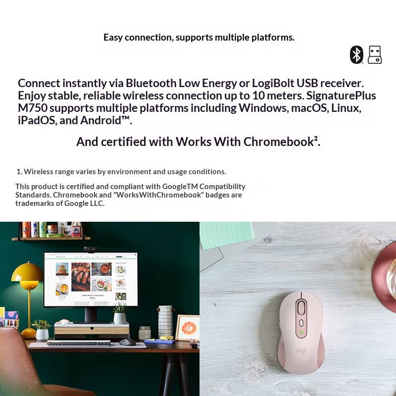 Mysz Bluetooth M750 z cichym k – Logitech Tablet Accessories recenzja i cena